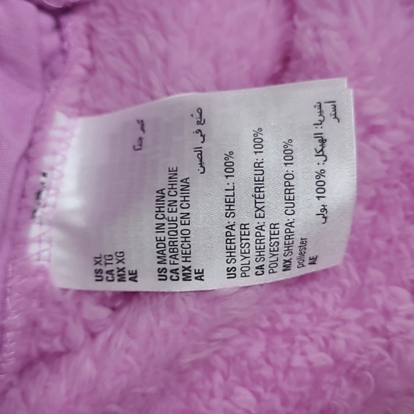 New! Ideology Big Girls Purple/Pink Sherpa Quarter-Zip Pullover XL (16) - Picture 4 of 8
